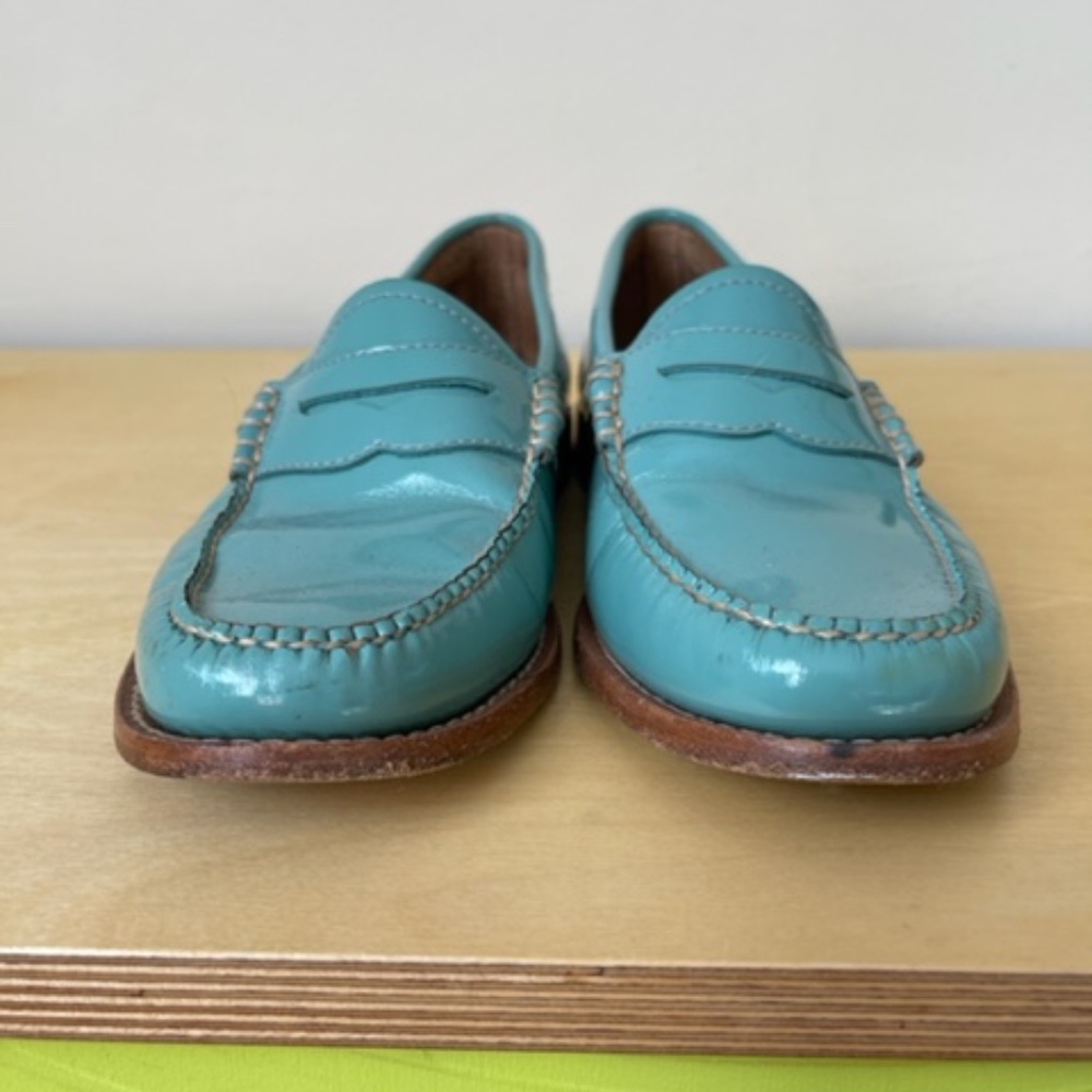 GH Bass women's Weejuns loafers. Size 8.  Turquoise.